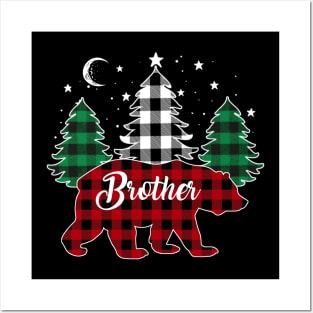 Brother Bear Buffalo Red Plaid Matching Family Christmas Posters and Art